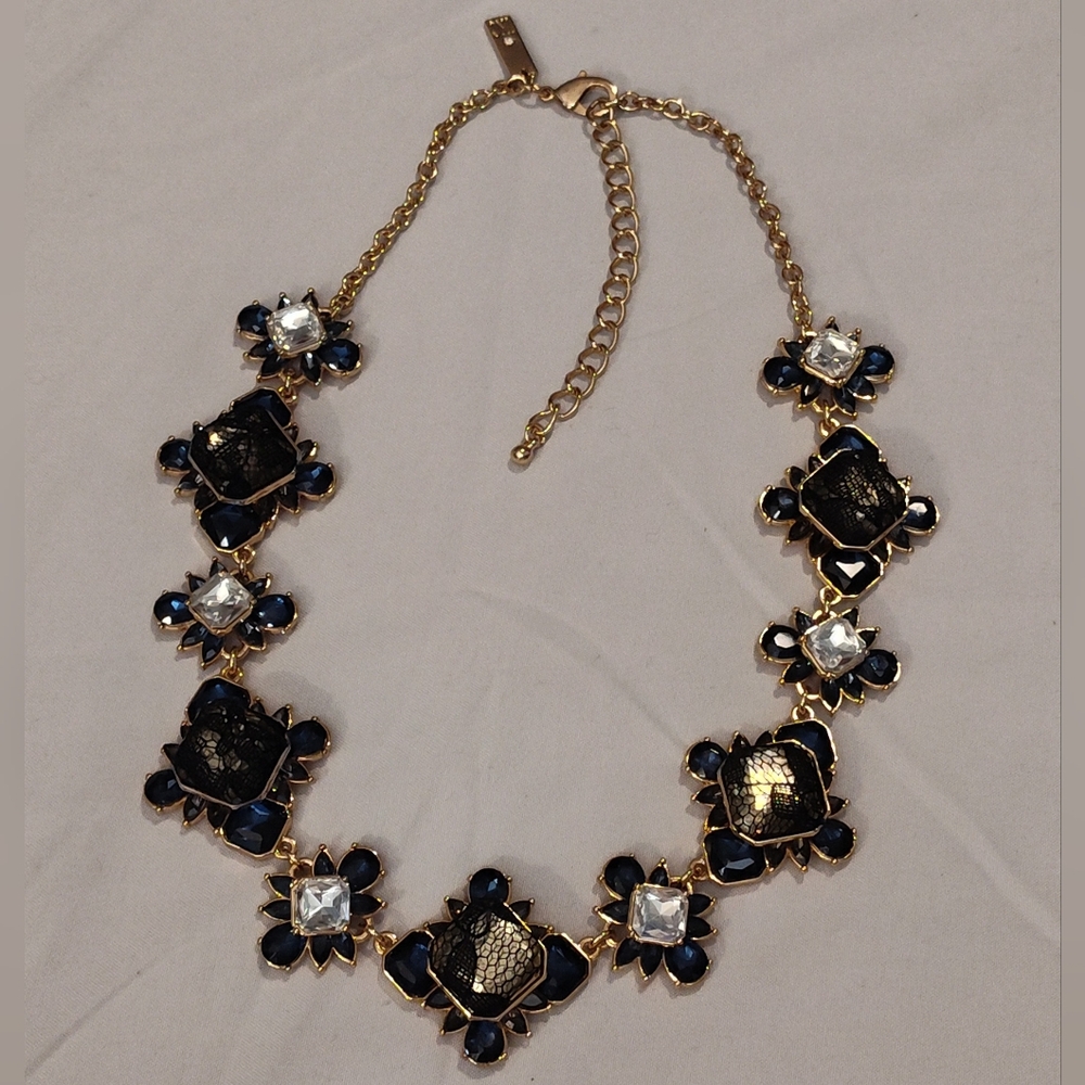 NWOT! J CREW- Elegant Gold and Blue Statement Necklace